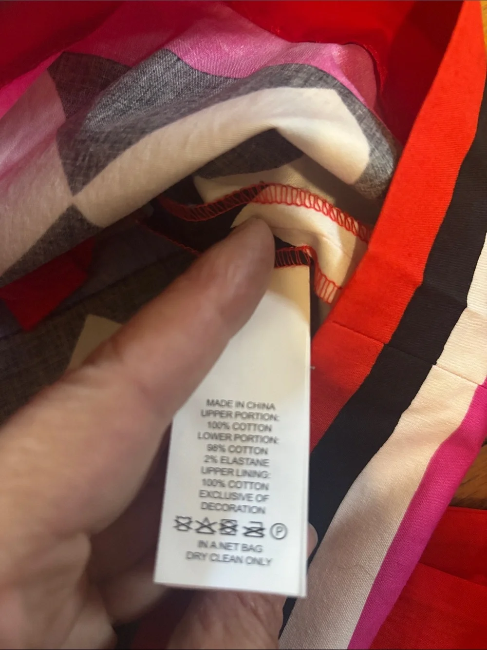 kate spade Bright Orange Sleeveless Geometric Stripe Mini Dress